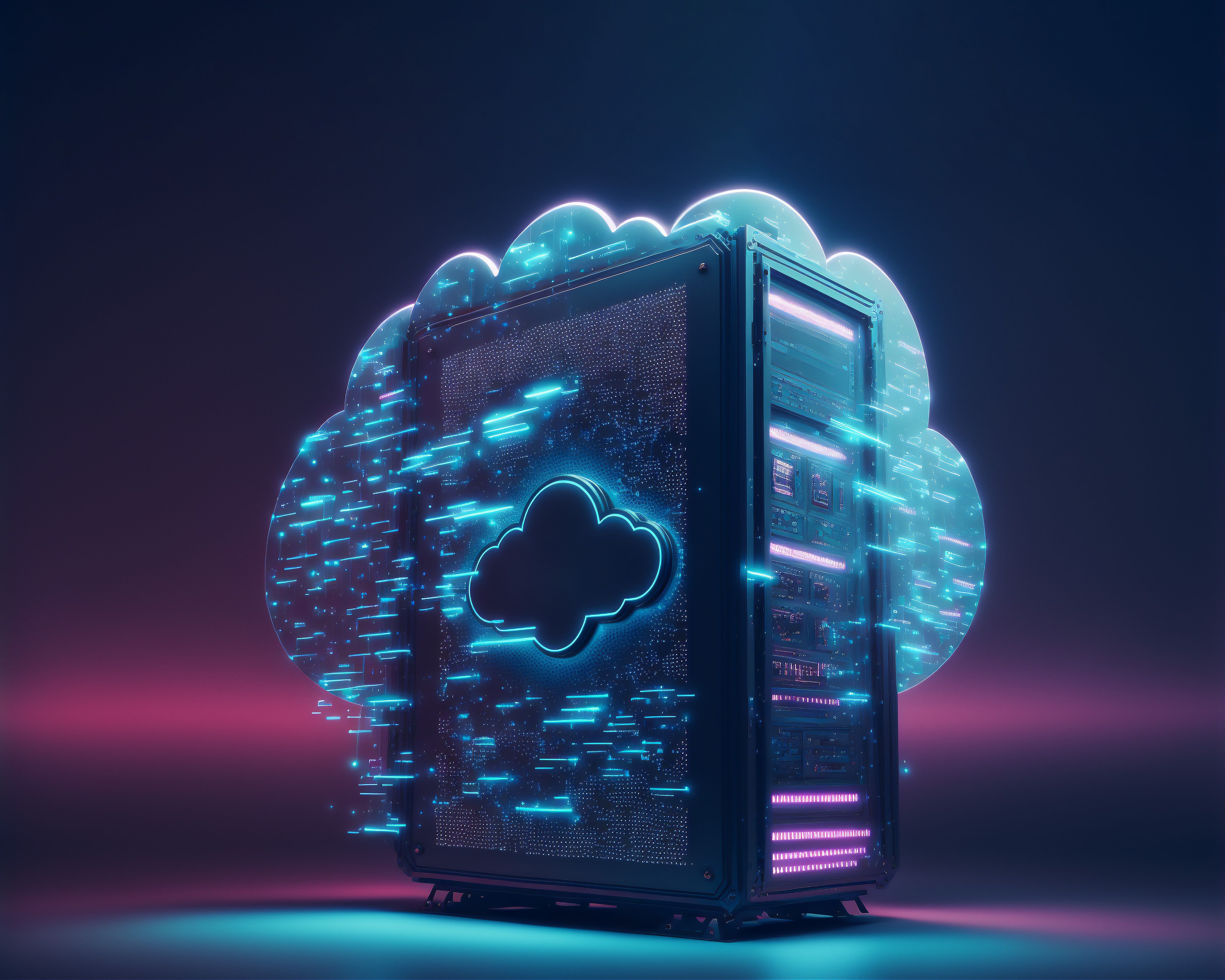 Illustration de l'hébergement web moderne avec le Cloud Hosting. 